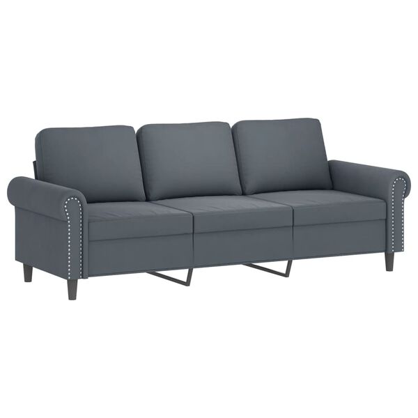 vidaXL 2 Piece Sofa Set with Pillows Dark Grey Velvet