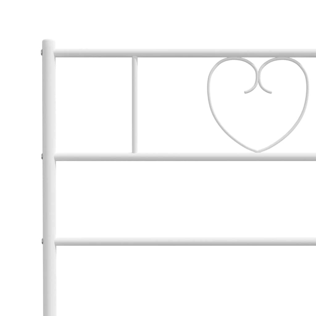 vidaXL Metal Bed Frame without Mattress with Footboard White 100x190cm