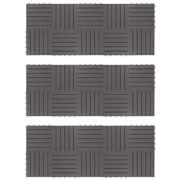 vidaXL Decking Tiles 30 pcs Grey Wash 30x30 cm Solid Acacia Wood