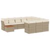 vidaXL 11 Piece Garden Sofa Set with Cushions Beige Poly Rattan