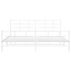 vidaXL Metal Bed Frame without Mattress with Footboard White 193x203cm