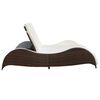 vidaXL Double Sun Lounger with Cushion Poly Rattan Brown