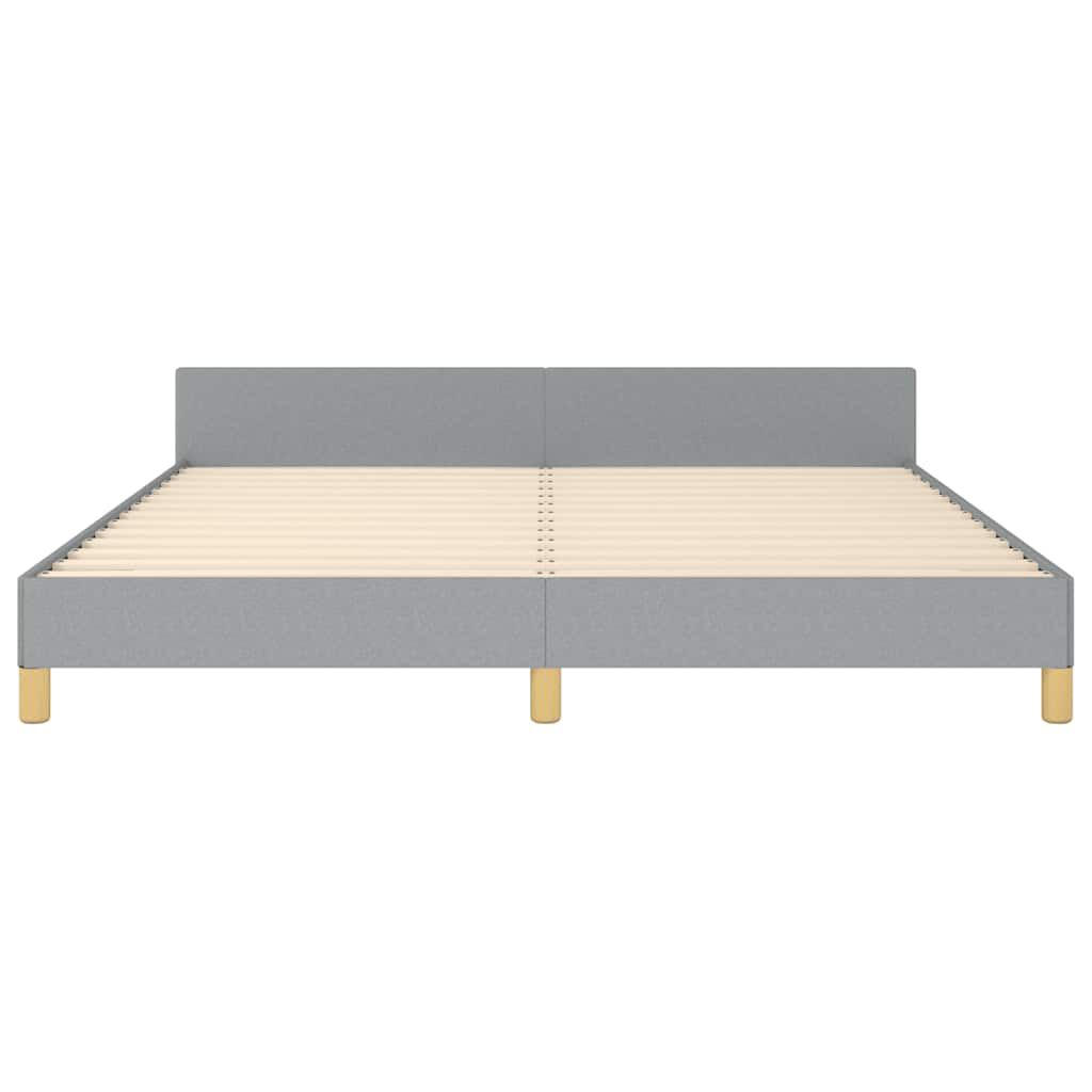 vidaXL Bed Frame without Mattress Light Grey King Fabric