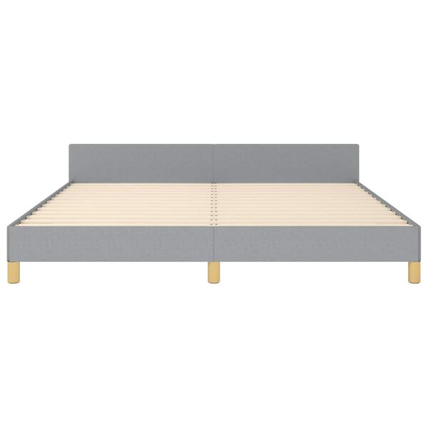vidaXL Bed Frame without Mattress Light Grey King Fabric