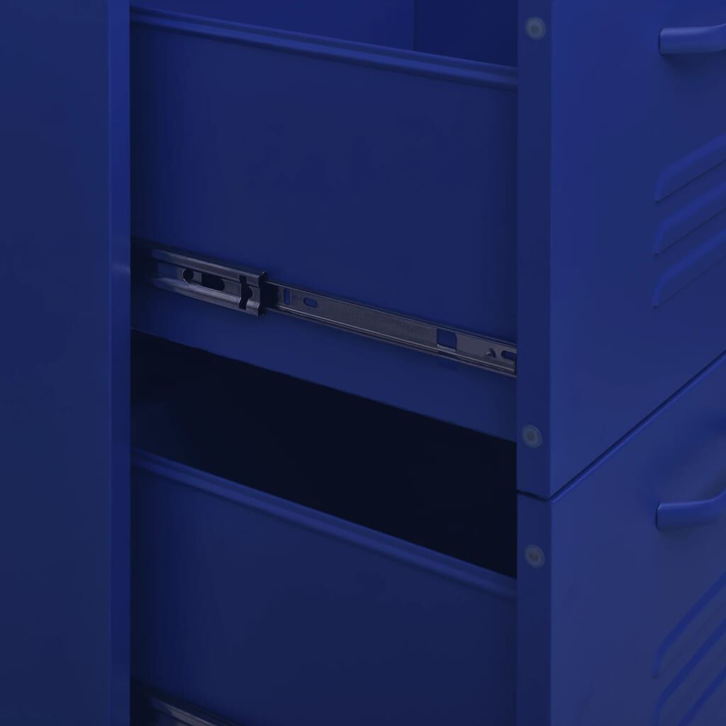 vidaXL Drawer Cabinet Navy Blue 80x35x101.5 cm Steel