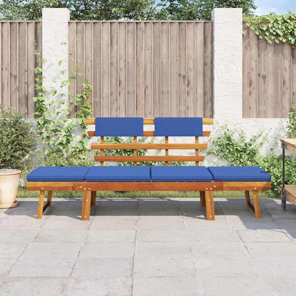 vidaXL Garden Bench with Cushions 2-in-1 190 cm Solid Acacia Wood
