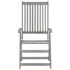 vidaXL Garden Reclining Chairs with Cushions 8 pcs Grey Wood Acacia