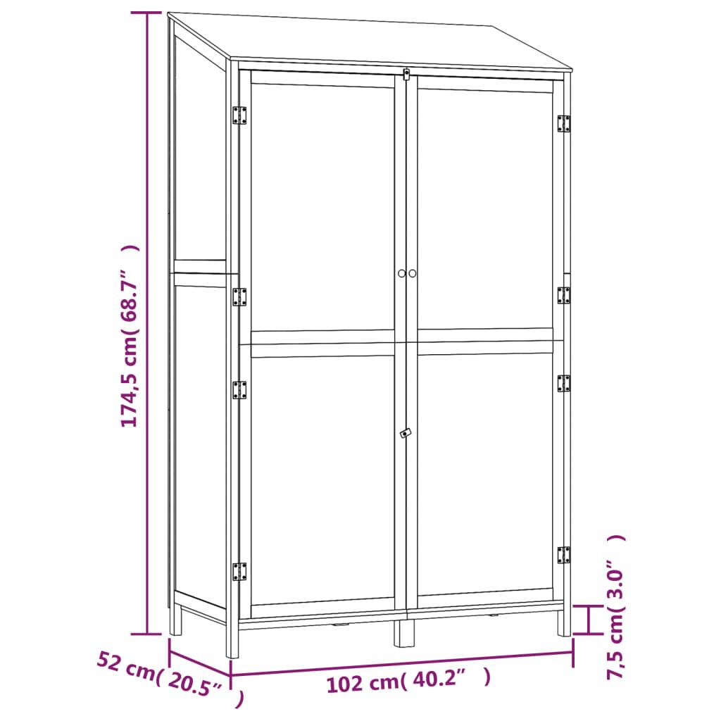 vidaXL Garden Shed White 102x52x174.5 cm Solid Wood Fir