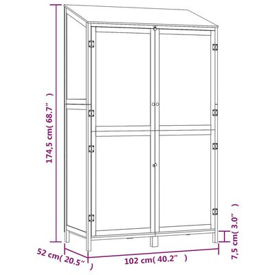 vidaXL Garden Shed White 102x52x174.5 cm Solid Wood Fir