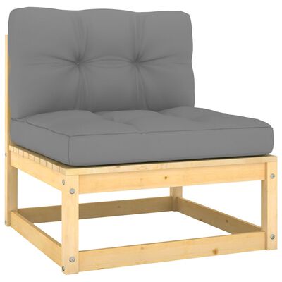 vidaXL 4 Piece Garden Lounge Set with Cushions Solid Pinewood