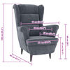 vidaXL Armchair Dark Grey Velvet