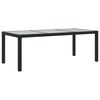 vidaXL 7 Piece Outdoor Dining Set with Cushions Poly Rattan Black