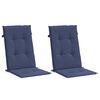 vidaXL Highback Chair Cushions 2 pcs Navy Blue Fabric