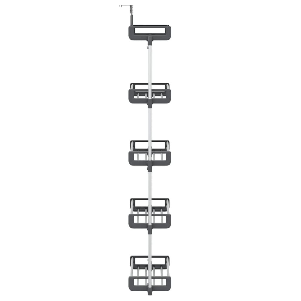 vidaXL Door Organiser with 5 Shelves 52x20x135 cm Aluminium