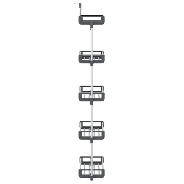 vidaXL Door Organiser with 5 Shelves 52x20x135 cm Aluminium