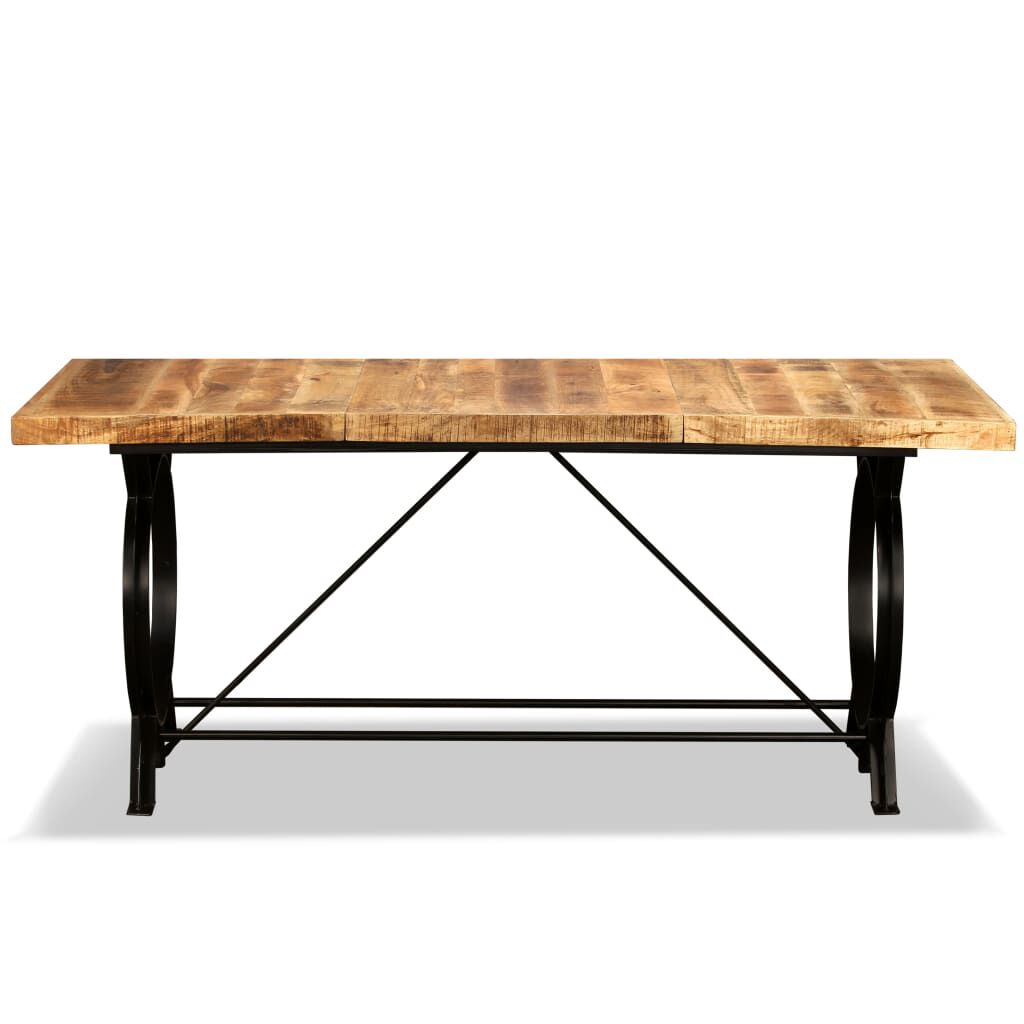 vidaXL Dining Table Solid Rough Mango Wood 180 cm