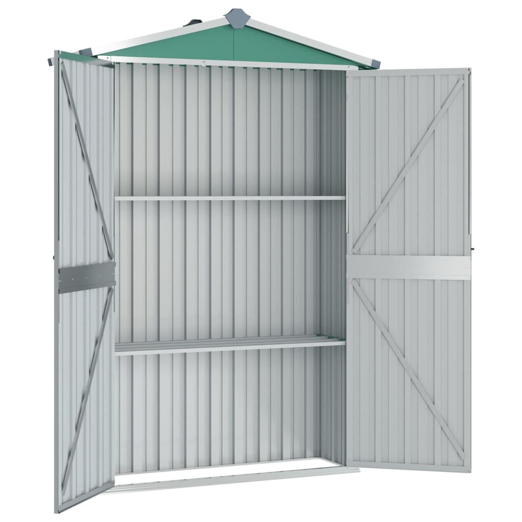 vidaXL Garden Shed Green 116x45x175 cm Galvanised Steel
