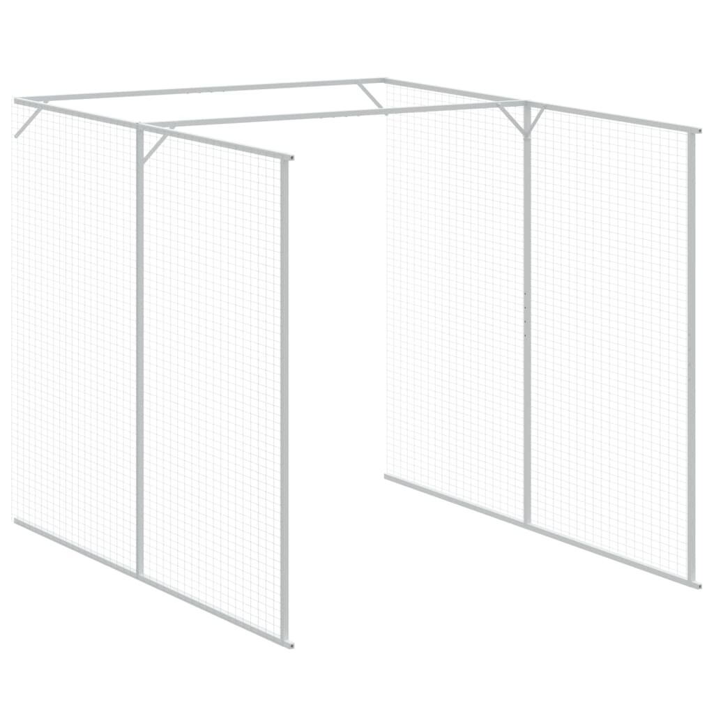 vidaXL Dog House with Run Light Grey 165x1271x181 cm Galvanised Steel