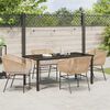 vidaXL Garden Dining Set with Cushion 5 pcs Brown Powder-Coated Steel