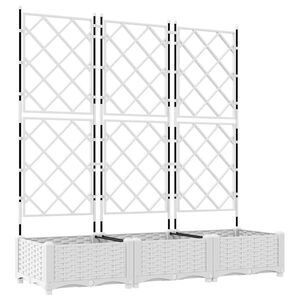 vidaXL Garden Planter 3 pcs White 120 x 40 x 125.5 cm Steel