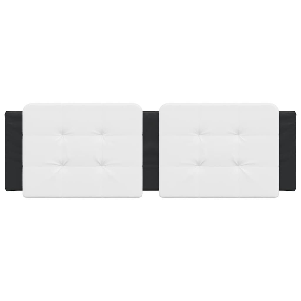vidaXL Headboard Cushion White and Black 152 cm Queen Faux Leather