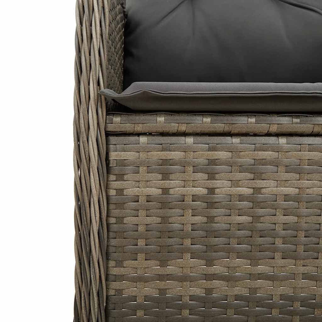 vidaXL 5 Piece Garden Bistro Set with Cushions Grey Poly Rattan