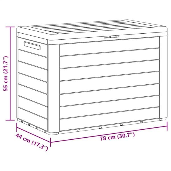 vidaXL Garden Storage Box Anthracite 78x44x55 cm