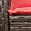 vidaXL Garden Rocking Chair with Cushions Brown Poly Rattan