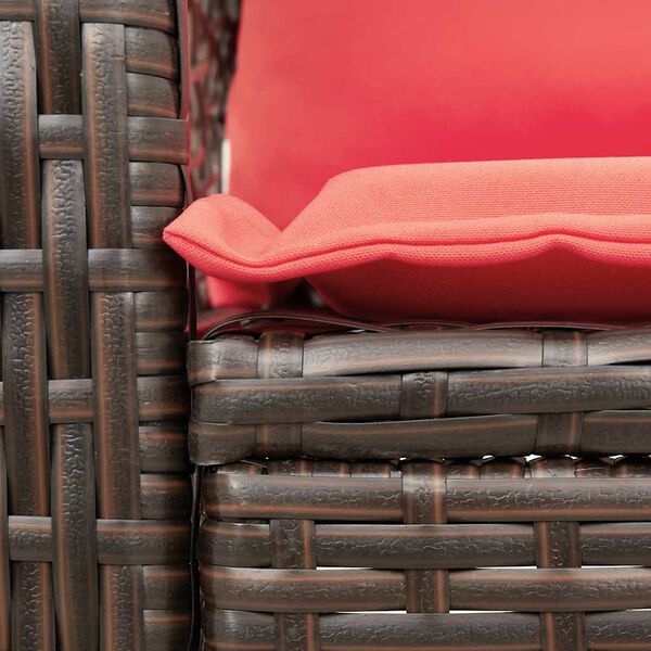 vidaXL Garden Rocking Chair with Cushions Brown Poly Rattan