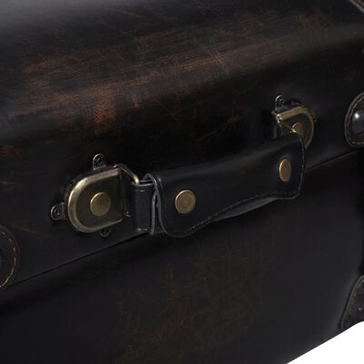 vidaXL Storage Bench 111 cm Dark Brown Solid Wood Pine&Faux Leather
