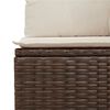 vidaXL Garden Chair Armless with Cushions Brown Poly Rattan