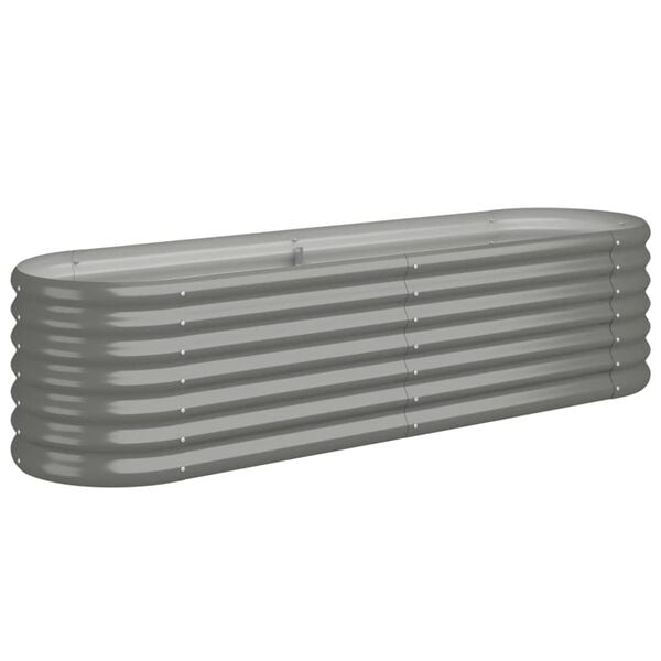vidaXL Garden Raised Bed Galvanised Steel 152x40x36 cm Grey