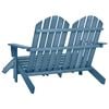 vidaXL 2-Seater Garden Adirondack Chair&Ottoman Fir Wood Blue