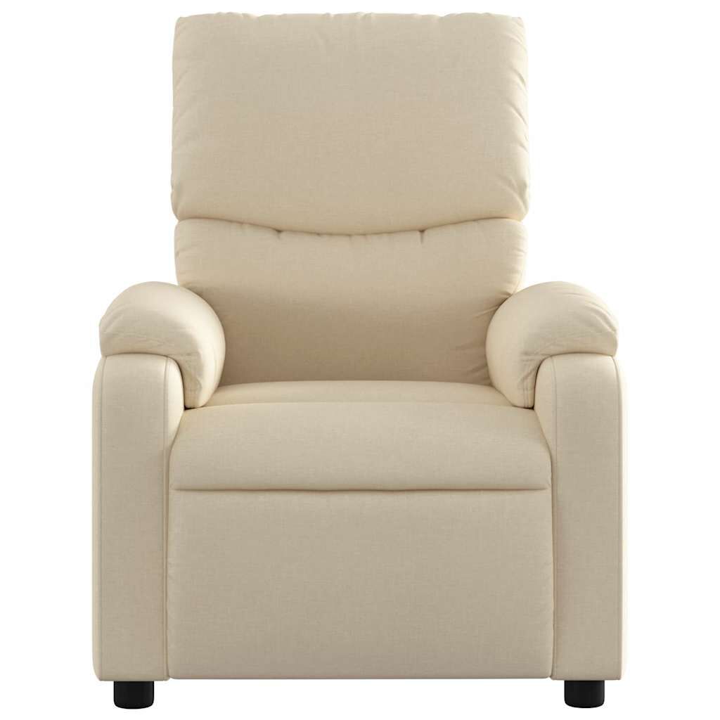 vidaXL Electric Massage Recliner Chair Cream Fabric