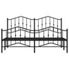 vidaXL Metal Bed Frame without Mattress with Footboard Black 183x213cm