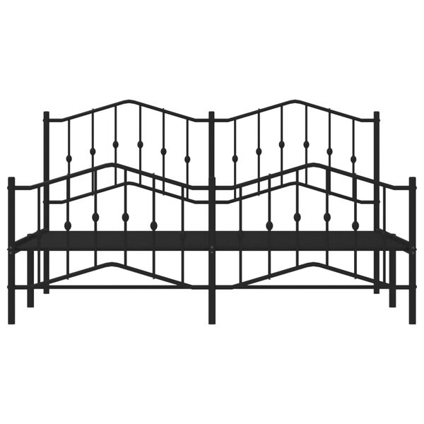 vidaXL Metal Bed Frame without Mattress with Footboard Black 183x213cm