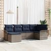vidaXL Garden Sofa Set with Cushion 6 pcs Grey Poly Rattan