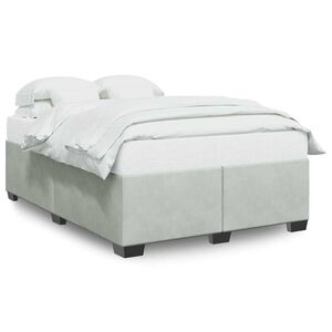 vidaXL Bed Frame without Mattress Light Grey Full Velvet