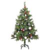 vidaXL Artificial Hinged Christmas Tree 150 LEDs & Ball Set 150 cm