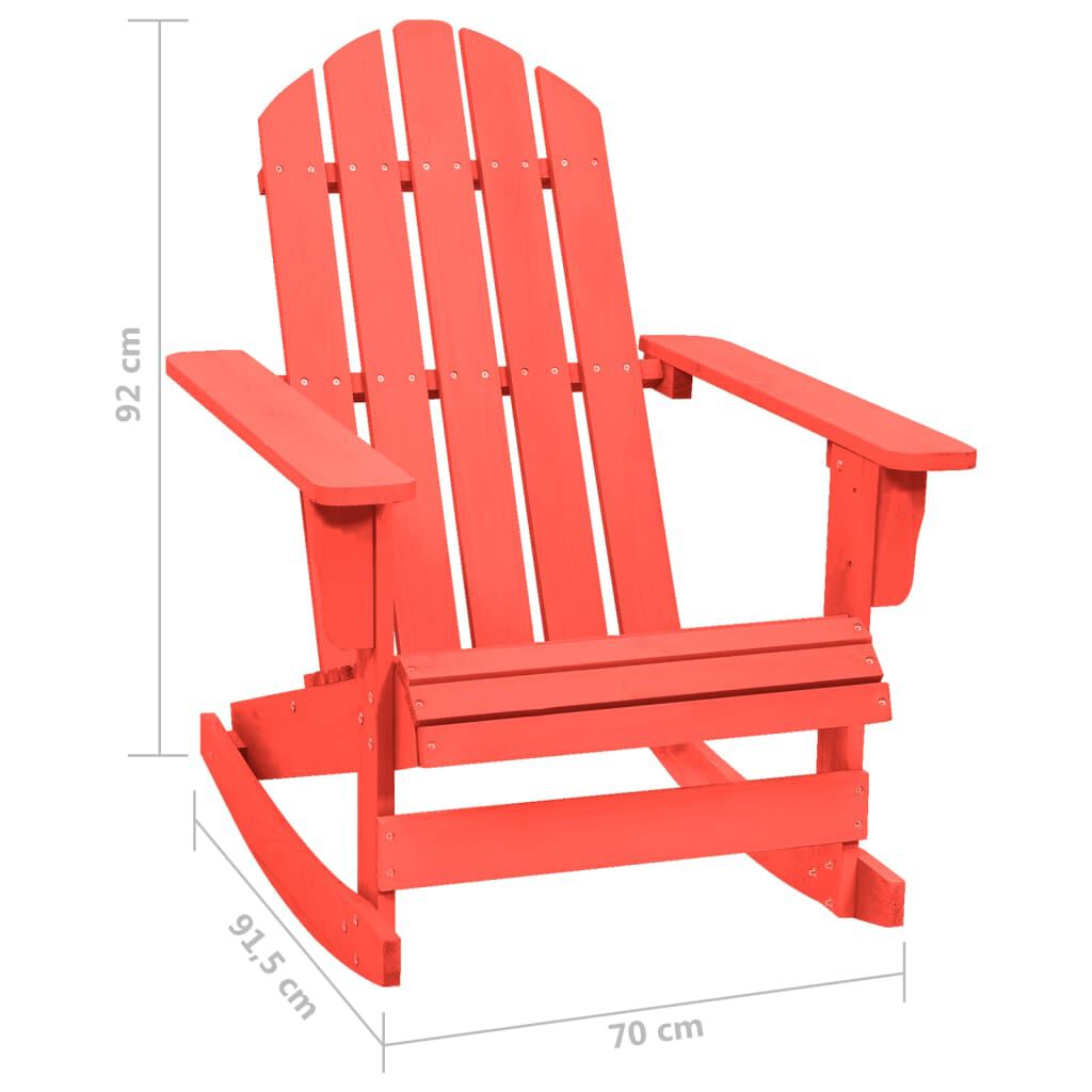 vidaXL Garden Rocking Adirondack Chair Solid Fir Wood Red