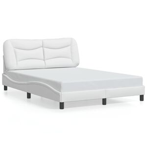 vidaXL Bed Frame without Mattress "Hvar" White 137x190 cm Double Faux Leather
