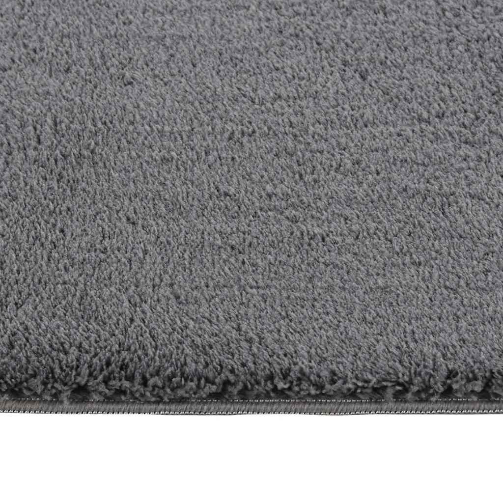 vidaXL Washable Rug Soft Shaggy Anthracite 160x230 cm Anti Slip