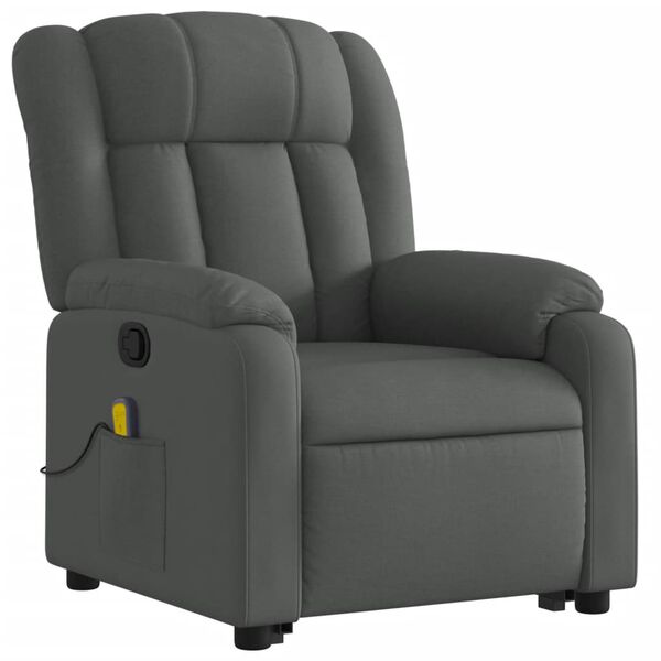 vidaXL Stand up Massage Recliner Chair Dark Grey Fabric