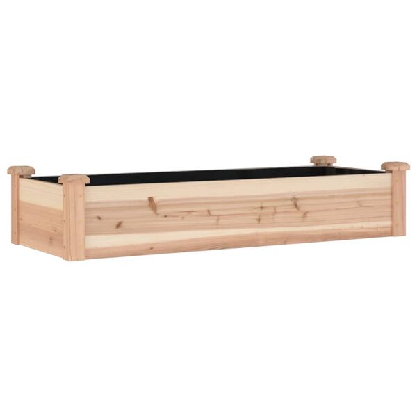vidaXL Garden Raised Bed with Liner 120x45x25 cm Solid Wood Fir