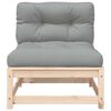 vidaXL Garden Sofa Armless with Cushions Solid Wood Pine