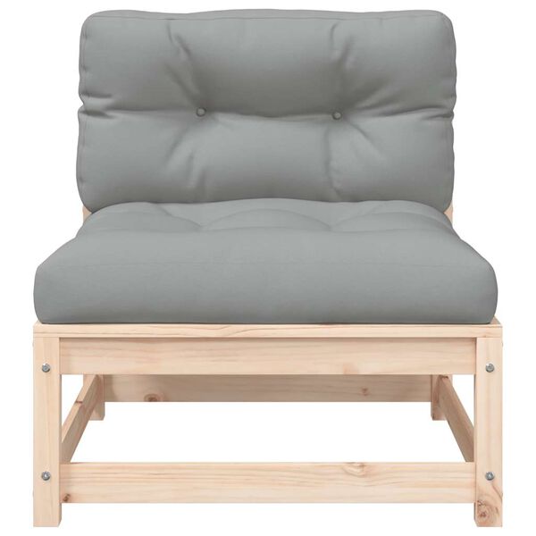 vidaXL Garden Sofa Armless with Cushions Solid Wood Pine
