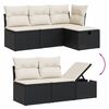 vidaXL 8 Piece Garden Sofa Set with Cushions Black Poly Rattan