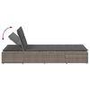 vidaXL Sunbed with Floating Cushion Grey Poly Rattan