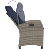 vidaXL 7 Piece Garden Dining Set with Cushions Grey Poly Rattan