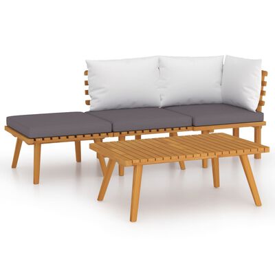 vidaXL 4 Piece Garden Lounge Set with Cushions Solid Wood Acacia